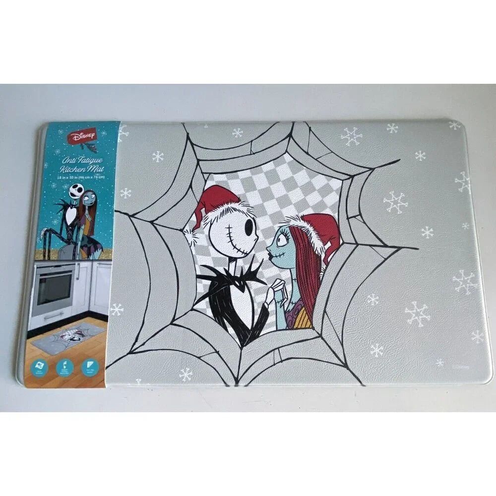 NIGHTMARE BEFORE CHRISTMAS Jack And Sally Santa Anti Fatigue Kitchen Mat 18x30”